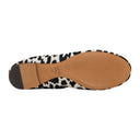WHITE/BLACK BALLERINE AVEC PONEY LEOPARD FLATS