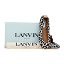 WHITE/BLACK BALLERINE AVEC PONEY LEOPARD FLATS