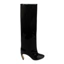 BLACK BANANA HEEL 80MM LARGE KNEE-HIGH BOOTS