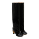 BLACK BANANA HEEL 80MM LARGE KNEE-HIGH BOOTS