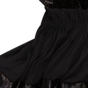 BROWN LACE V NECK FLARE SHORT DRESS