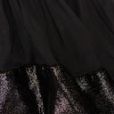 BROWN LACE V NECK FLARE SHORT DRESS