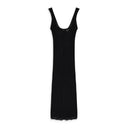 BLACK SLEEVELESS BODYCON MIDI DRESS