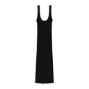 BLACK SLEEVELESS BODYCON MIDI DRESS