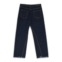 BLUE TWISTED DENIM BAGGY STRAIGHT-FIT JEANS