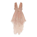 PINK ILLUSION PRINT PLISSE GOWN