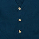 BLUE OPEN SHOULDER WAISTED CARDIGAN