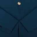 BLUE OPEN SHOULDER WAISTED CARDIGAN