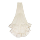 OFF-WHITE EVENING CHARMEUSE CAPE FORMAL DRESS