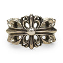 SILVER DOUBLE FLORAL RING