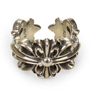 SILVER DOUBLE FLORAL RING