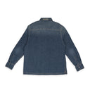 BLUE EMBROIDERED DENIM BUTTON-DOWN SHIRT