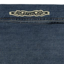 BLUE EMBROIDERED DENIM BUTTON-DOWN SHIRT