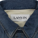 BLUE EMBROIDERED DENIM BUTTON-DOWN SHIRT