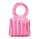 PINK SQUARE BASKET TINY TOTE BAG