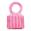 PINK SQUARE BASKET TINY TOTE BAG