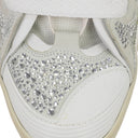 WHITE/SILVER CURB SNEAKERS