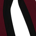 BURGUNDY MIX MEDIA TIGHT KNIT BLOUSE