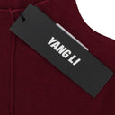 BURGUNDY MIX MEDIA TIGHT KNIT BLOUSE