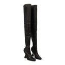 BLACK CUISSARDES TALON OVER THE KNEE BOOTS