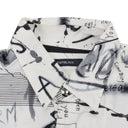 BLACK/WHITE PRINT DRAWING BUTTON-DOWN SHIRT