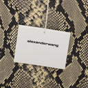 BEIGE SNAKE EMBOSSED LEATHER PENCIL SKIRT