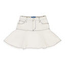 WHITE DENIM FLARED SKIRT