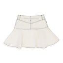 WHITE DENIM FLARED SKIRT