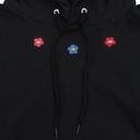 BLACK FLOR HOOPS HOODIE