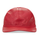 RED LEATHER BASEBALL CAP
