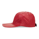 RED LEATHER BASEBALL CAP