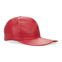 RED LEATHER BASEBALL CAP