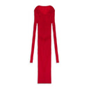 RED RAY KNIT SWEATER DRESS
