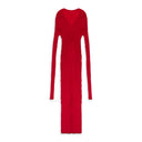 RED RAY KNIT SWEATER DRESS