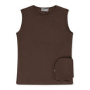 BROWN POCKET TANK TOP