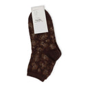 BROWN FLUFFY LEOPARD ANKLE SOCKS