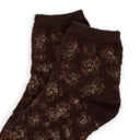BROWN FLUFFY LEOPARD ANKLE SOCKS