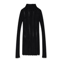 BLACK GRUNGE HIGH NECK TURTLENECK SWEATER