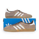 BROWN/WHITE/GOLD GAZELLE INDOOR SNEAKERS