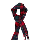 RED WOOL PLAID SCARF