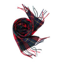 RED WOOL PLAID SCARF
