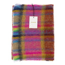 PINK PLAID MOHAIR SCARF