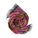 PINK PLAID MOHAIR SCARF