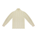 CREAM ARAN CABLE MOCKNECK SWEATER