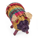 BLACK COLORED PIG STRAW BAG