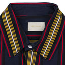 NAVY/WHITE PRINTED STRIPE BUTTON-DOWN SHIRT