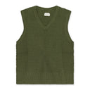 GREEN WAFFLE V-NECK SWEATER VEST
