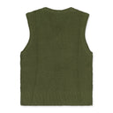 GREEN WAFFLE V-NECK SWEATER VEST