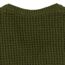 GREEN WAFFLE V-NECK SWEATER VEST