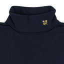 NAVY CREST TURTLENECK SWEATER